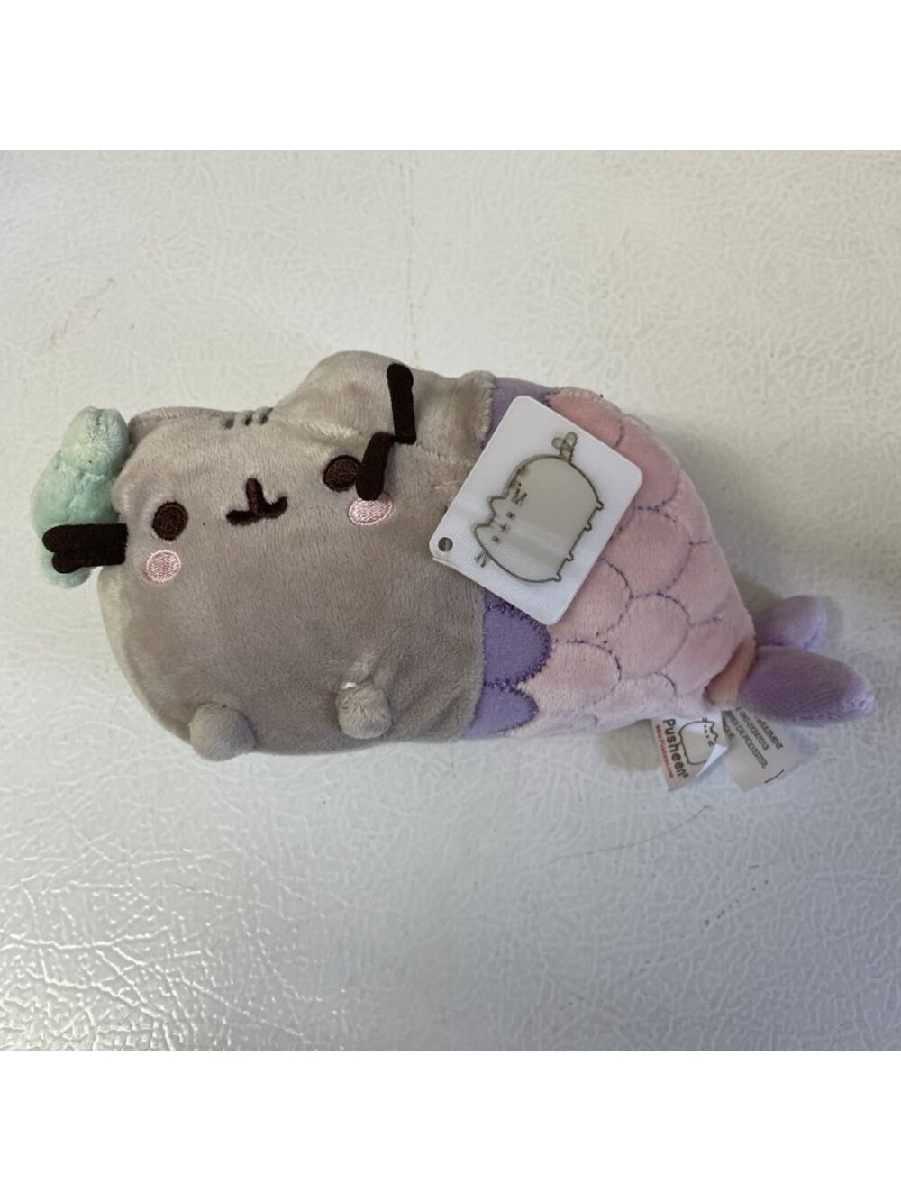 Gund PUSHEEN Mermaid Stuffed Animal Cat Plush 7" Pink Gray